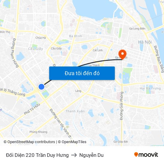 Đối Diện 220 Trần Duy Hưng to Nguyễn Du map