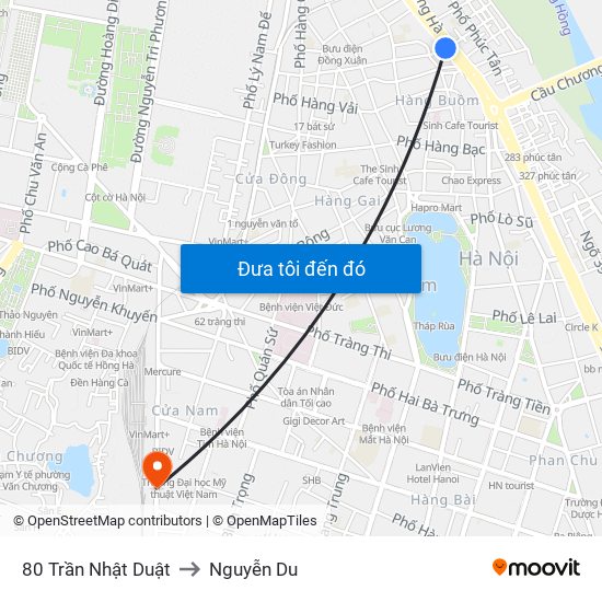 80 Trần Nhật Duật to Nguyễn Du map