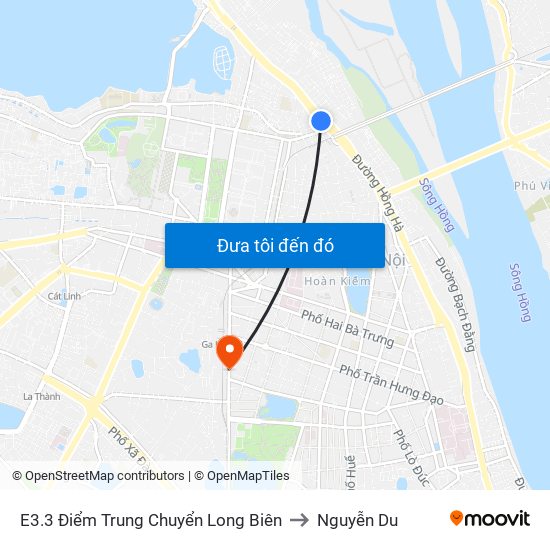 E3.3 Điểm Trung Chuyển Long Biên to Nguyễn Du map