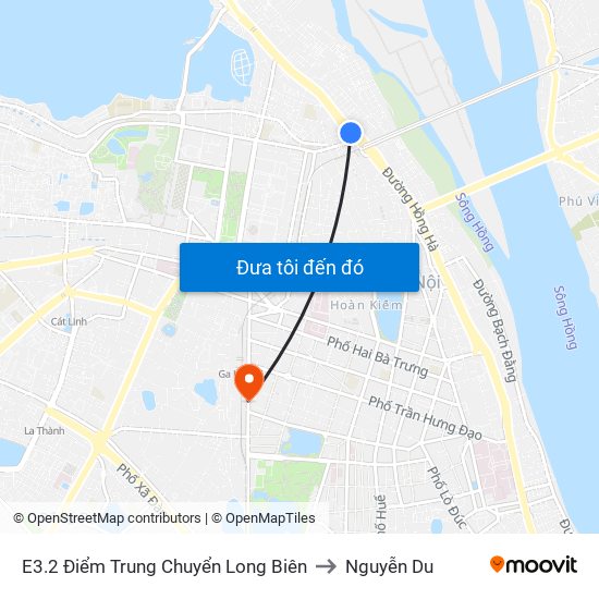 E3.2 Điểm Trung Chuyển Long Biên to Nguyễn Du map