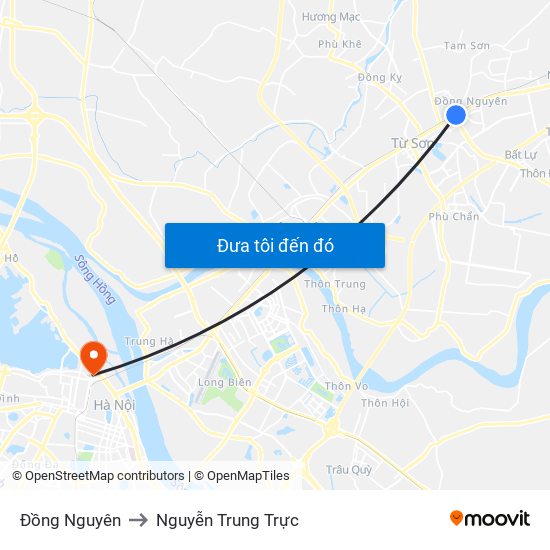 Đồng Nguyên to Nguyễn Trung Trực map