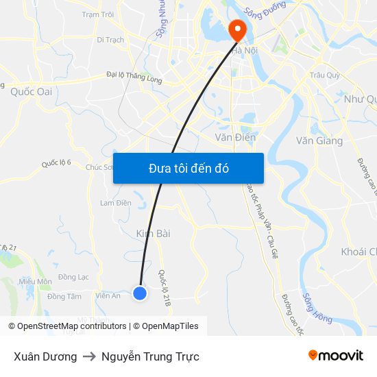 Xuân Dương to Nguyễn Trung Trực map