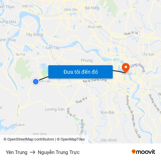 Yên Trung to Nguyễn Trung Trực map