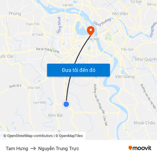 Tam Hưng to Nguyễn Trung Trực map