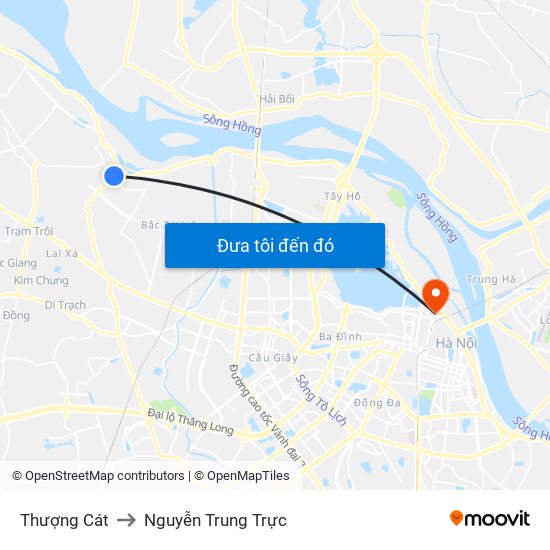 Thượng Cát to Nguyễn Trung Trực map