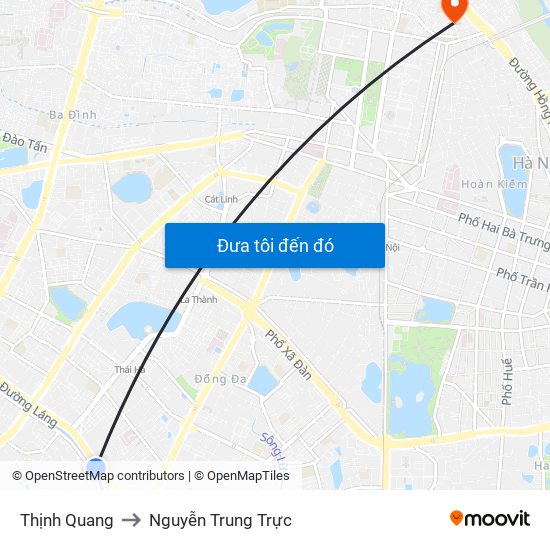 Thịnh Quang to Nguyễn Trung Trực map