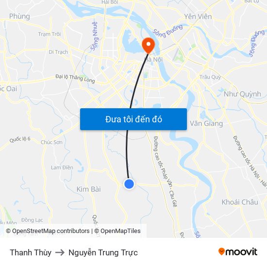 Thanh Thùy to Nguyễn Trung Trực map