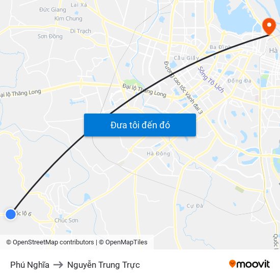 Phú Nghĩa to Nguyễn Trung Trực map