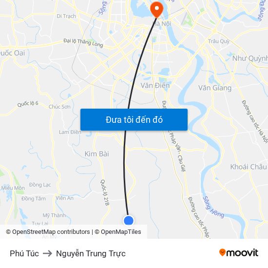 Phú Túc to Nguyễn Trung Trực map