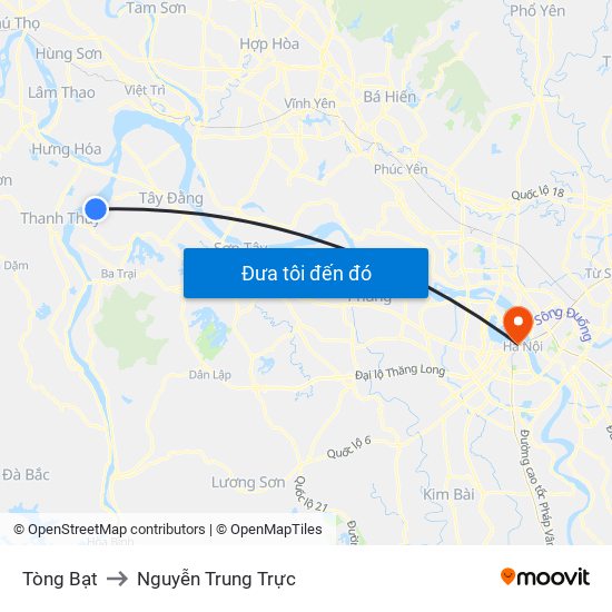 Tòng Bạt to Nguyễn Trung Trực map