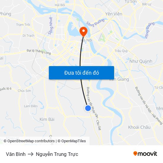 Văn Bình to Nguyễn Trung Trực map