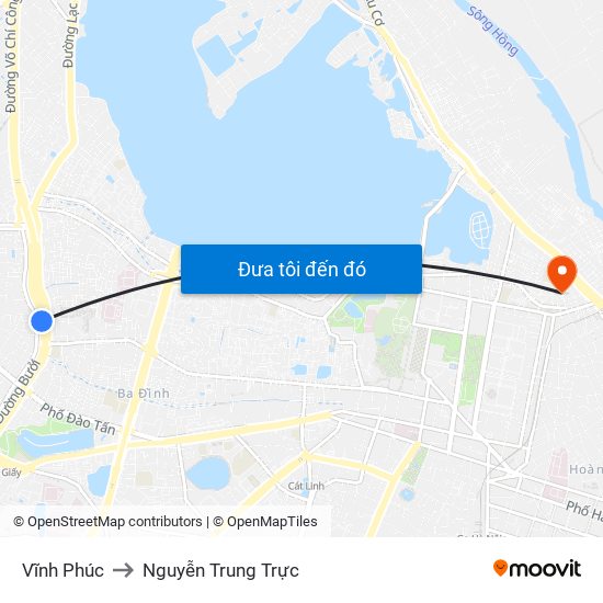 Vĩnh Phúc to Nguyễn Trung Trực map