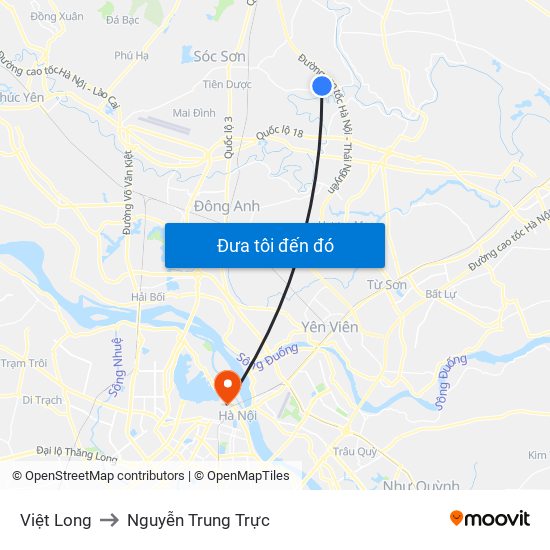 Việt Long to Nguyễn Trung Trực map