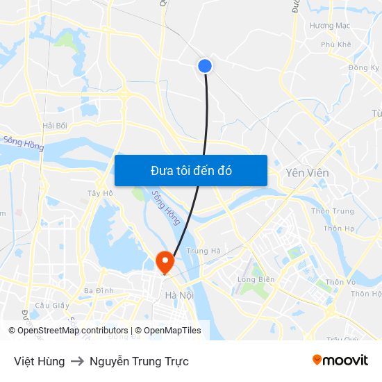 Việt Hùng to Nguyễn Trung Trực map