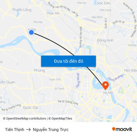 Tiến Thịnh to Nguyễn Trung Trực map