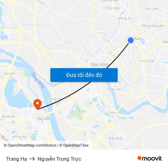 Trang Hạ to Nguyễn Trung Trực map