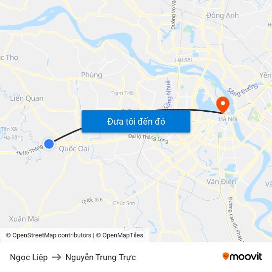 Ngọc Liệp to Nguyễn Trung Trực map