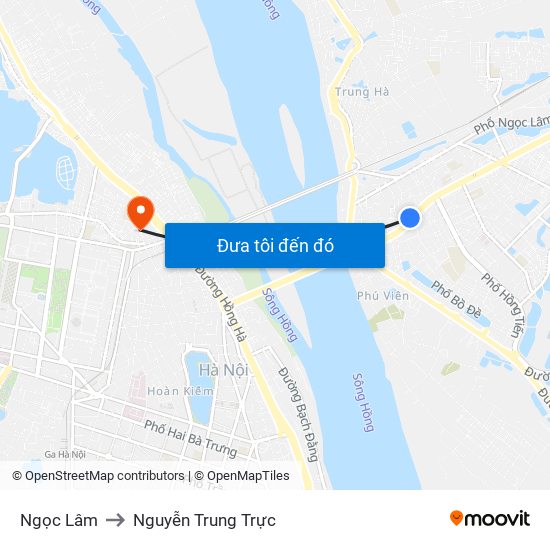 Ngọc Lâm to Nguyễn Trung Trực map