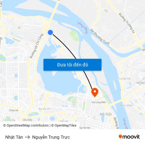 Nhật Tân to Nguyễn Trung Trực map