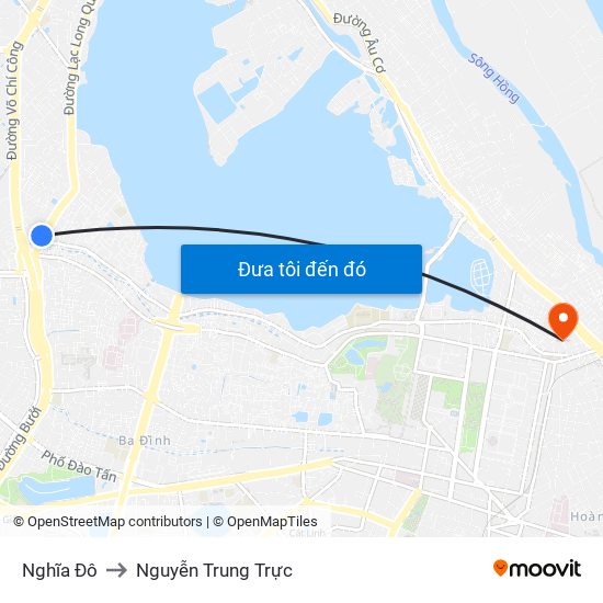 Nghĩa Đô to Nguyễn Trung Trực map