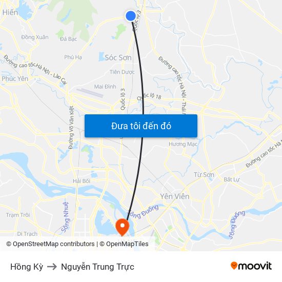 Hồng Kỳ to Nguyễn Trung Trực map