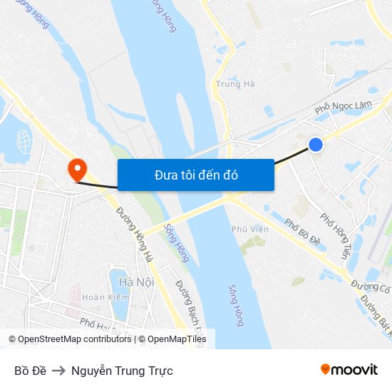 Bồ Đề to Nguyễn Trung Trực map