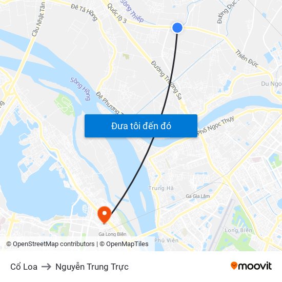 Cổ Loa to Nguyễn Trung Trực map