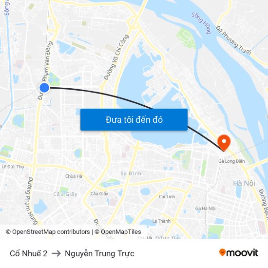 Cổ Nhuế 2 to Nguyễn Trung Trực map