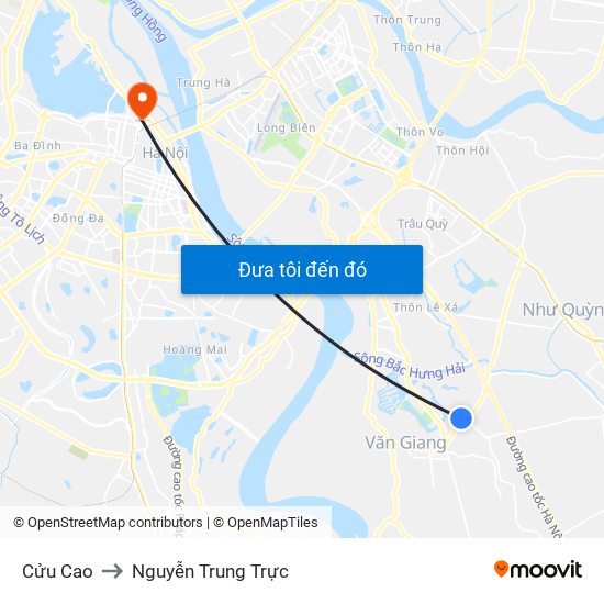 Cửu Cao to Nguyễn Trung Trực map