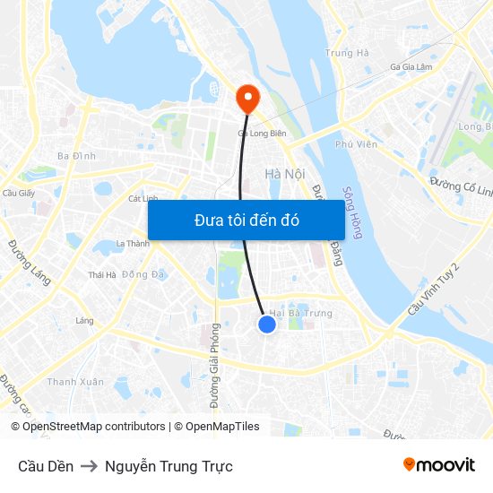 Cầu Dền to Nguyễn Trung Trực map