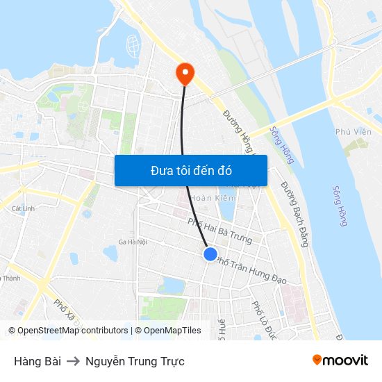Hàng Bài to Nguyễn Trung Trực map
