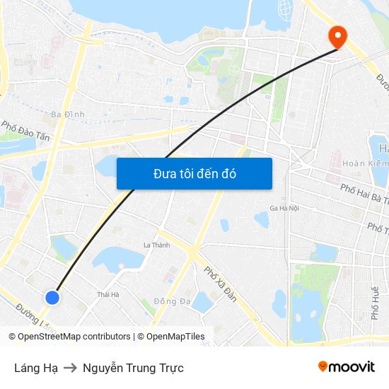 Láng Hạ to Nguyễn Trung Trực map