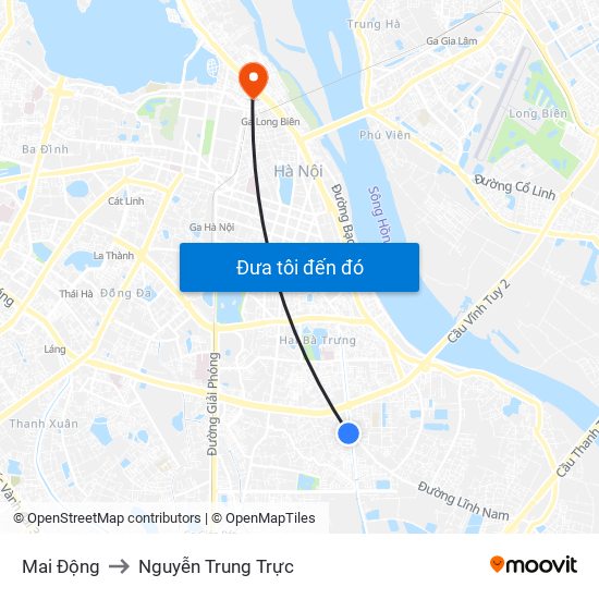 Mai Động to Nguyễn Trung Trực map