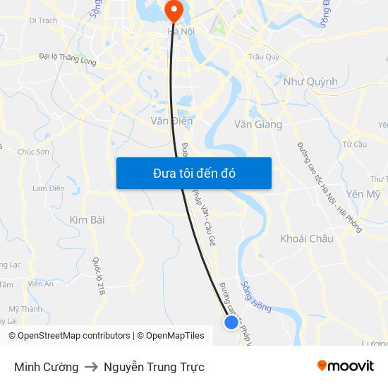 Minh Cường to Nguyễn Trung Trực map