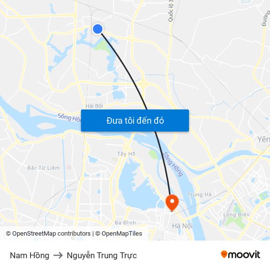 Nam Hồng to Nguyễn Trung Trực map
