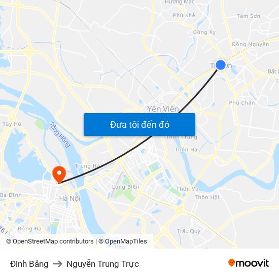 Đình Bảng to Nguyễn Trung Trực map