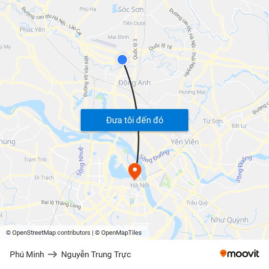 Phú Minh to Nguyễn Trung Trực map