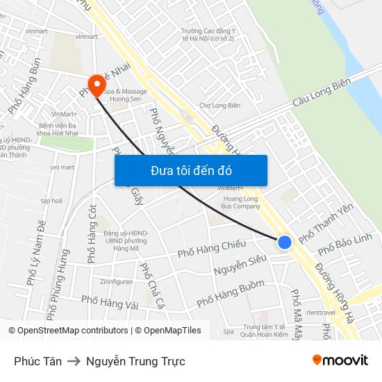 Phúc Tân to Nguyễn Trung Trực map