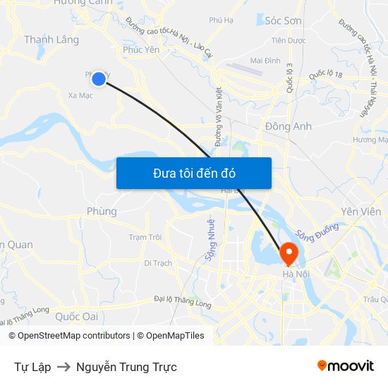 Tự Lập to Nguyễn Trung Trực map