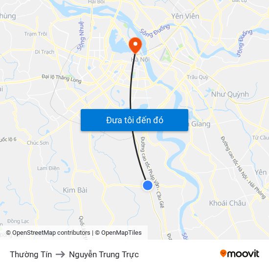 Thường Tín to Nguyễn Trung Trực map