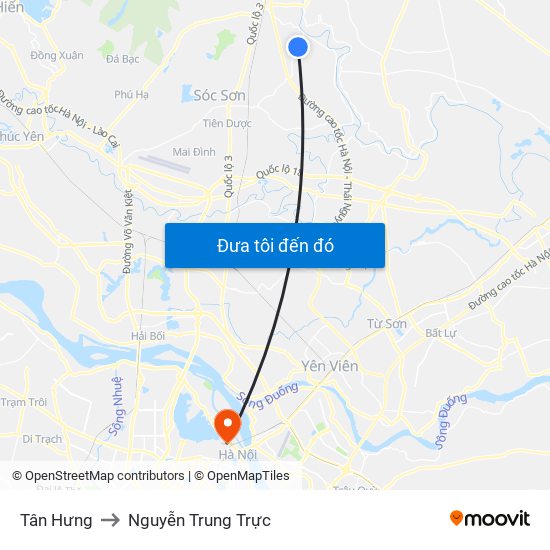 Tân Hưng to Nguyễn Trung Trực map