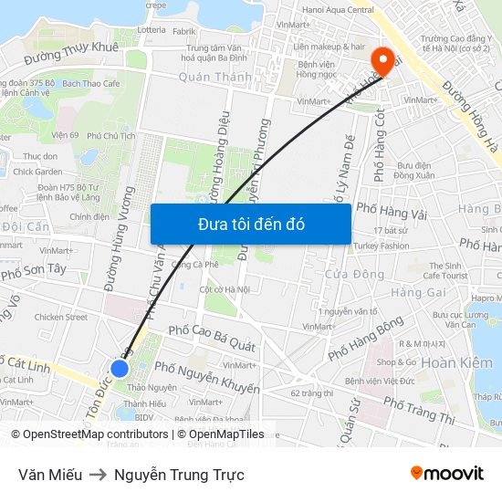 Văn Miếu to Nguyễn Trung Trực map