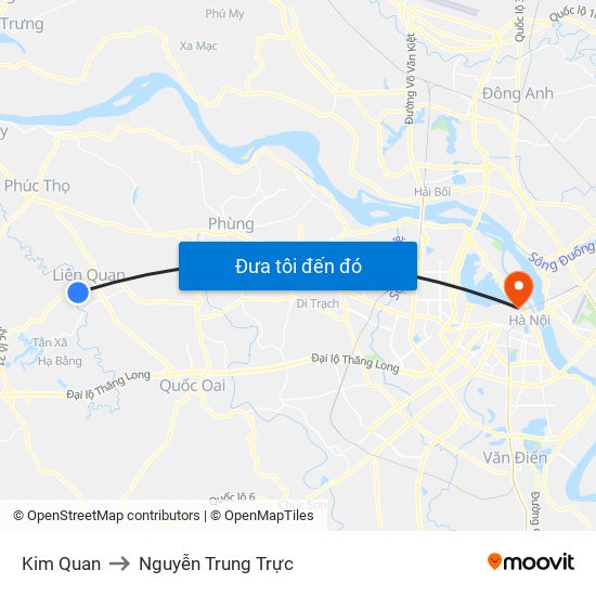 Kim Quan to Nguyễn Trung Trực map