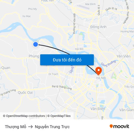 Thượng Mỗ to Nguyễn Trung Trực map
