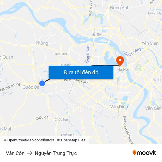Vân Côn to Nguyễn Trung Trực map