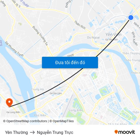Yên Thường to Nguyễn Trung Trực map