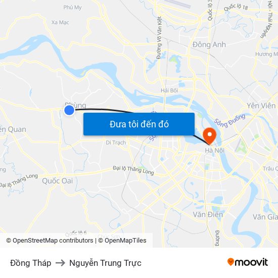 Đồng Tháp to Nguyễn Trung Trực map