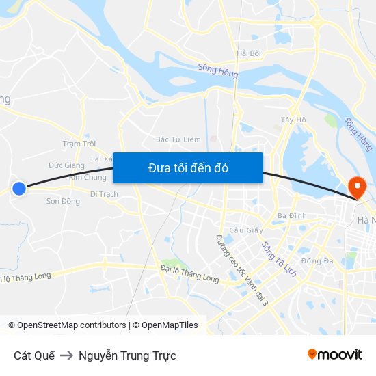 Cát Quế to Nguyễn Trung Trực map