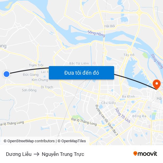 Dương Liễu to Nguyễn Trung Trực map