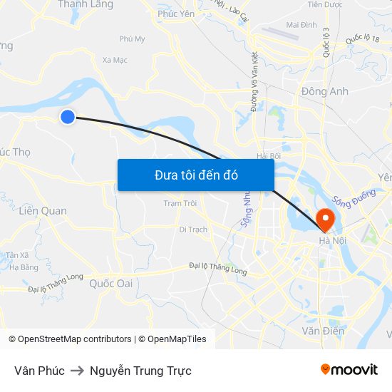 Vân Phúc to Nguyễn Trung Trực map